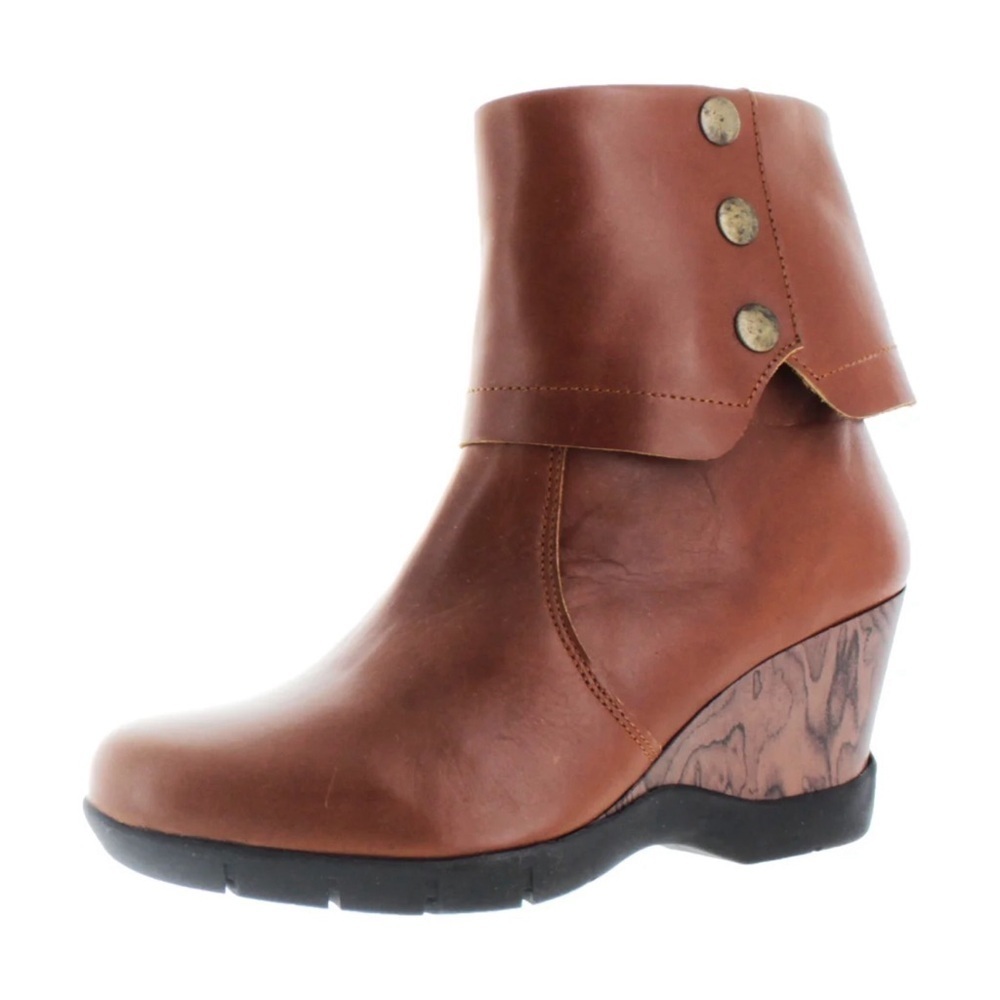 NWOT Sanita Danish Design Maddox Wedge Fold Over Booties Sz 37 (6.5)